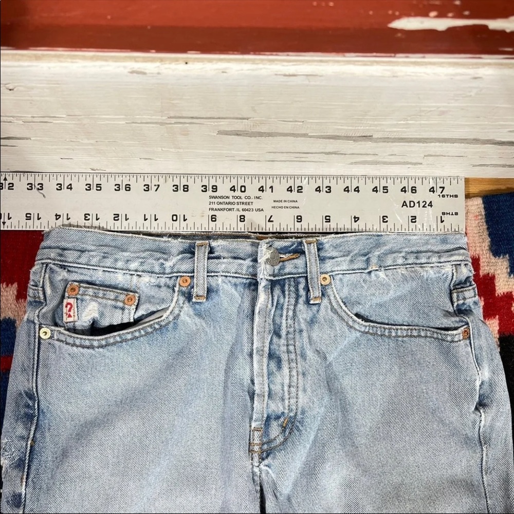 Guess Retro High Waisted vintage Jeans Distressed light wash Size 29 VTG - Picture 5 of 5